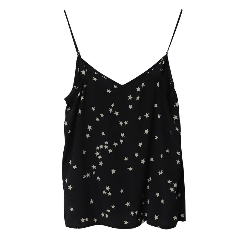 Equipment Layla Star Print Camisole Top In Black Silk